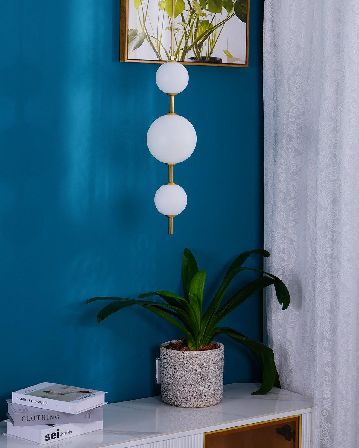 Velloran wisząca lampa z miedzi i plastiku
