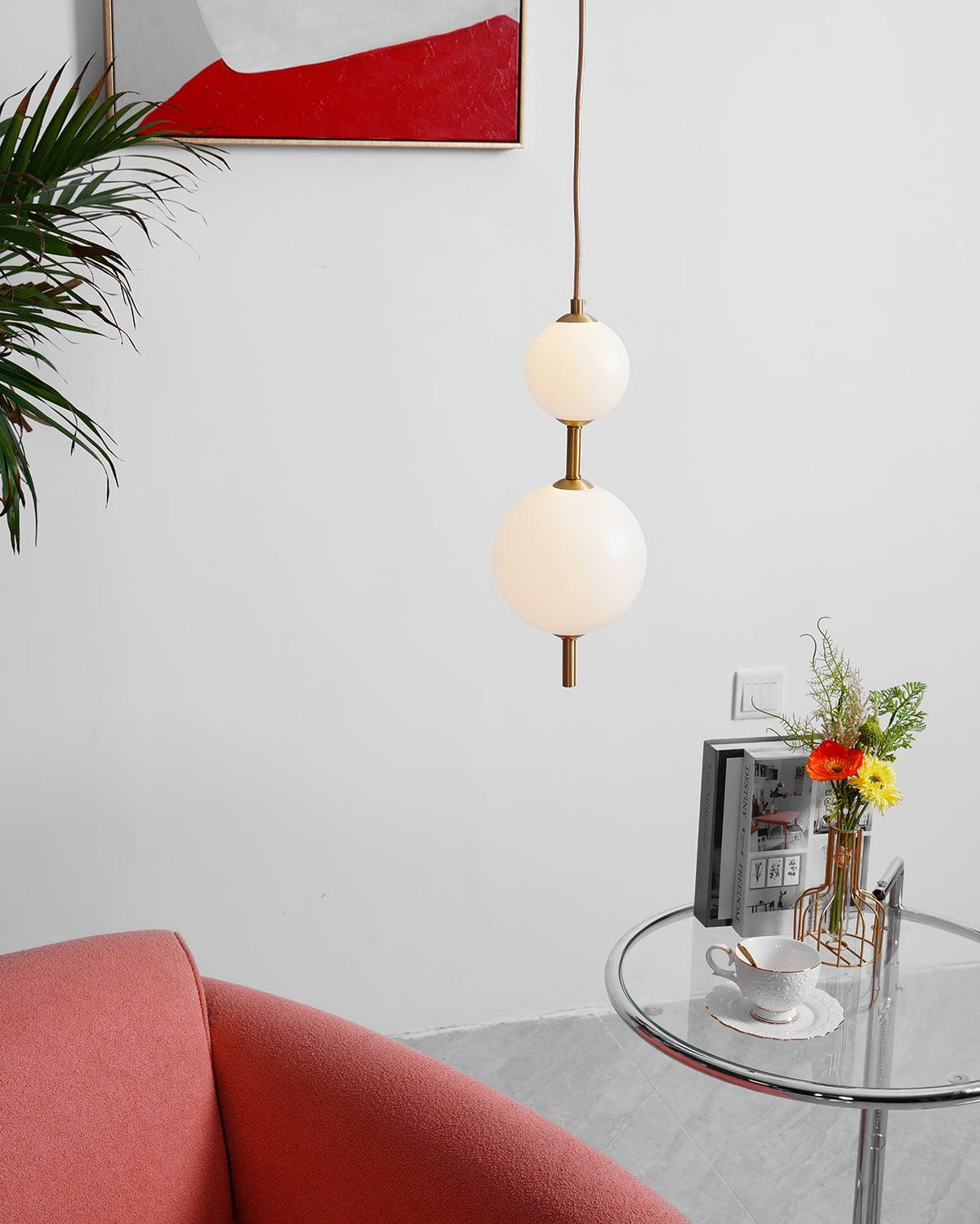 Velloran wisząca lampa z miedzi i plastiku