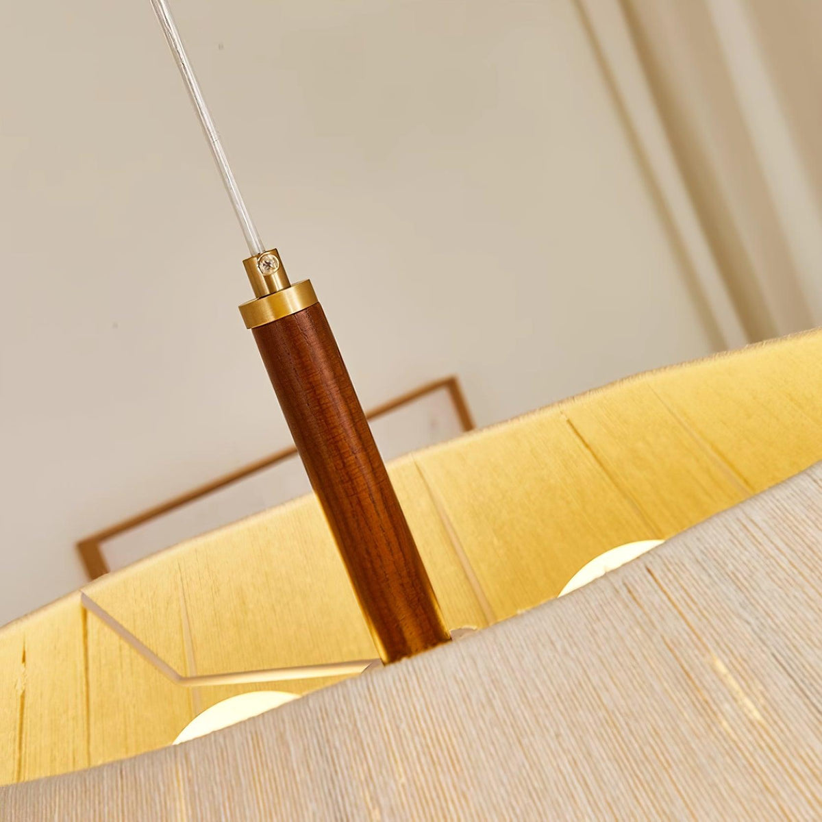 Elowen lampa wisząca z płótna nici bawełnianej orzech włoski naturalny