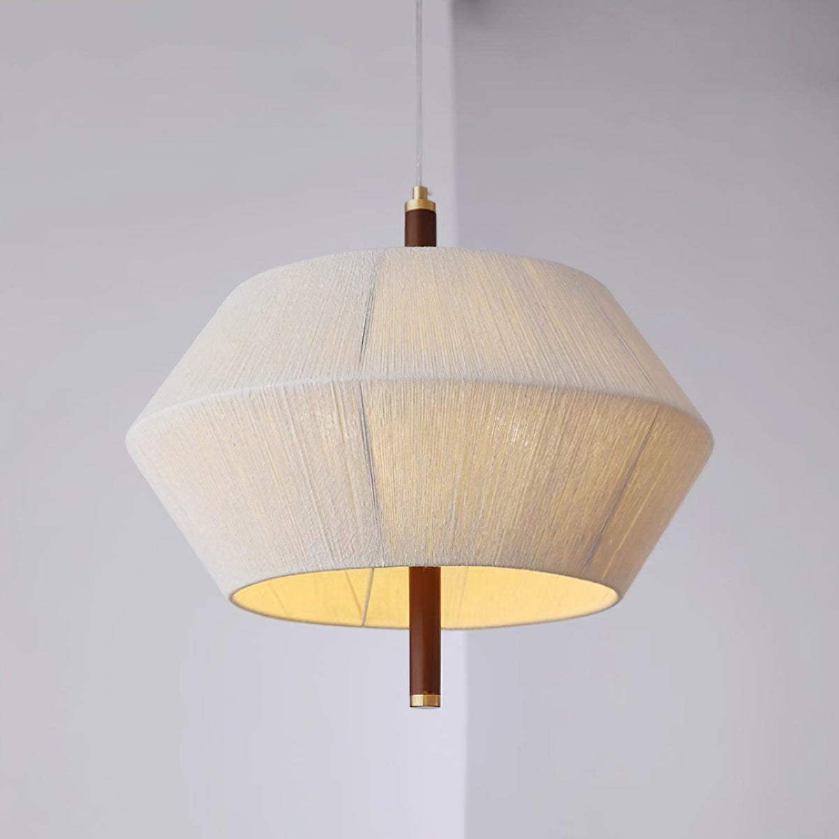 Elowen lampa wisząca z płótna nici bawełnianej orzech włoski naturalny