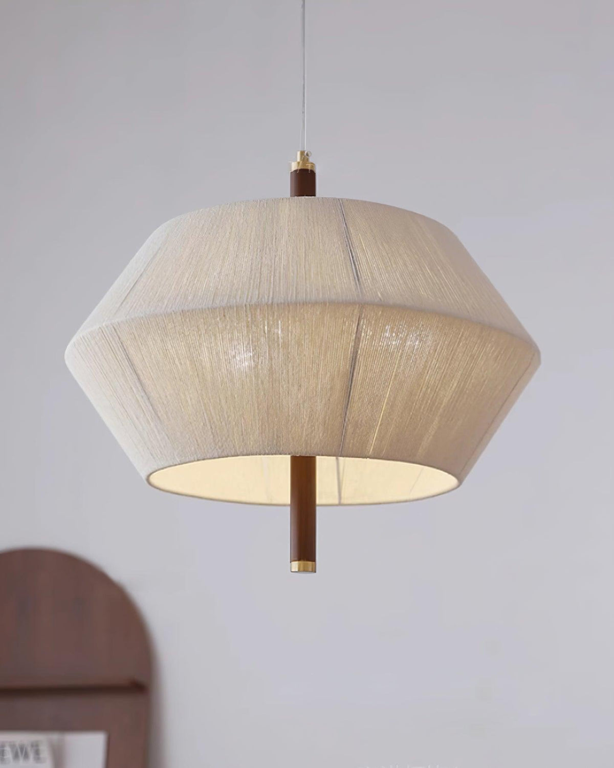 Elowen lampa wisząca z płótna nici bawełnianej orzech włoski naturalny