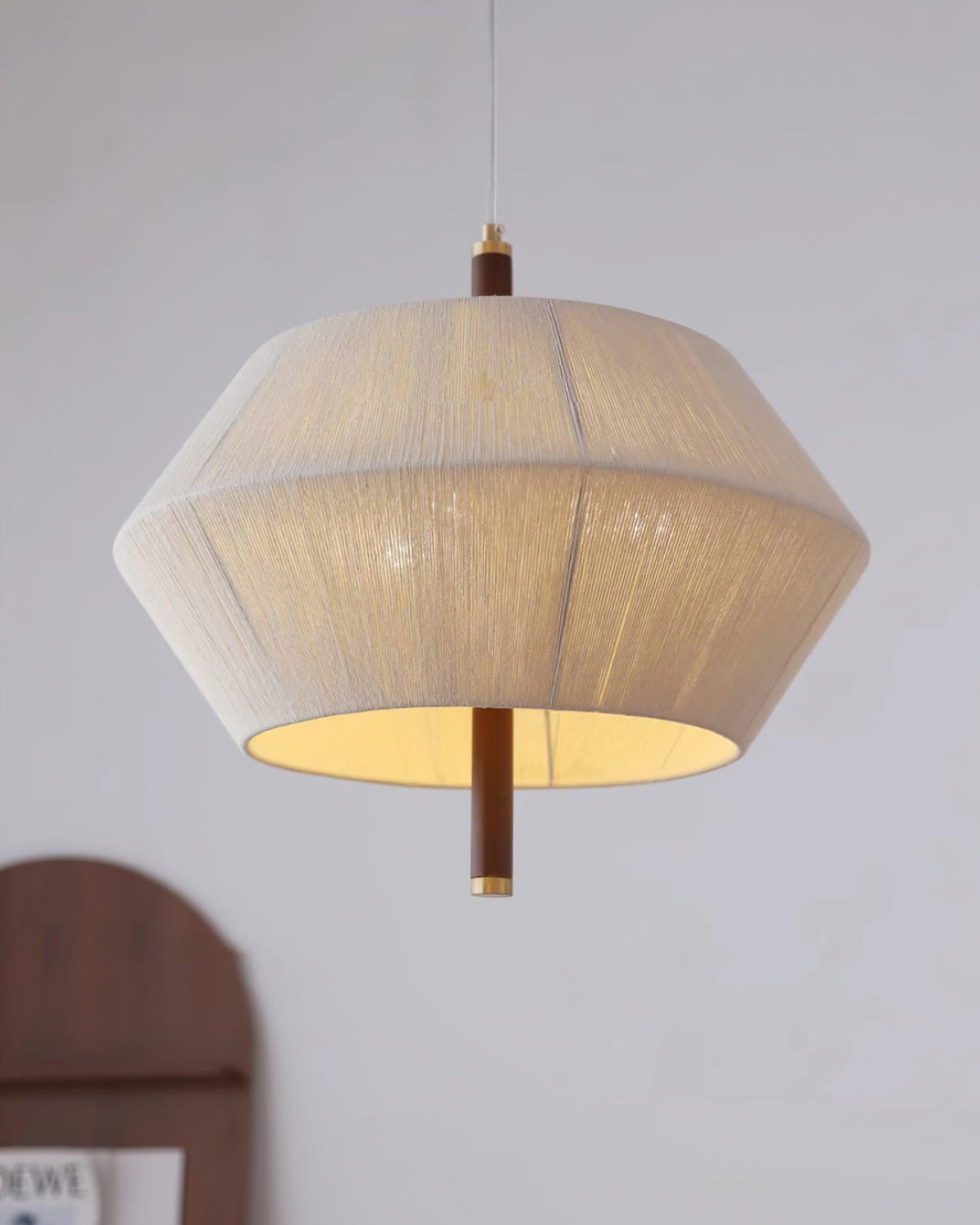 Elowen lampa wisząca z płótna nici bawełnianej orzech włoski naturalny