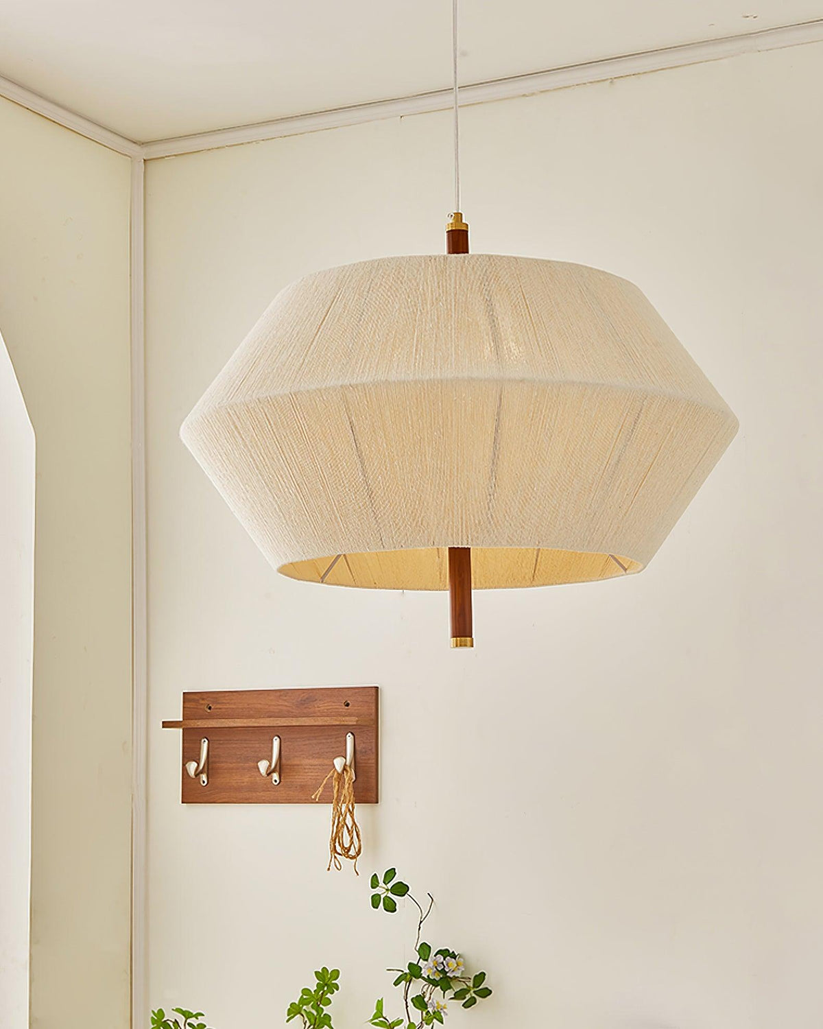 Elowen lampa wisząca z płótna nici bawełnianej orzech włoski naturalny