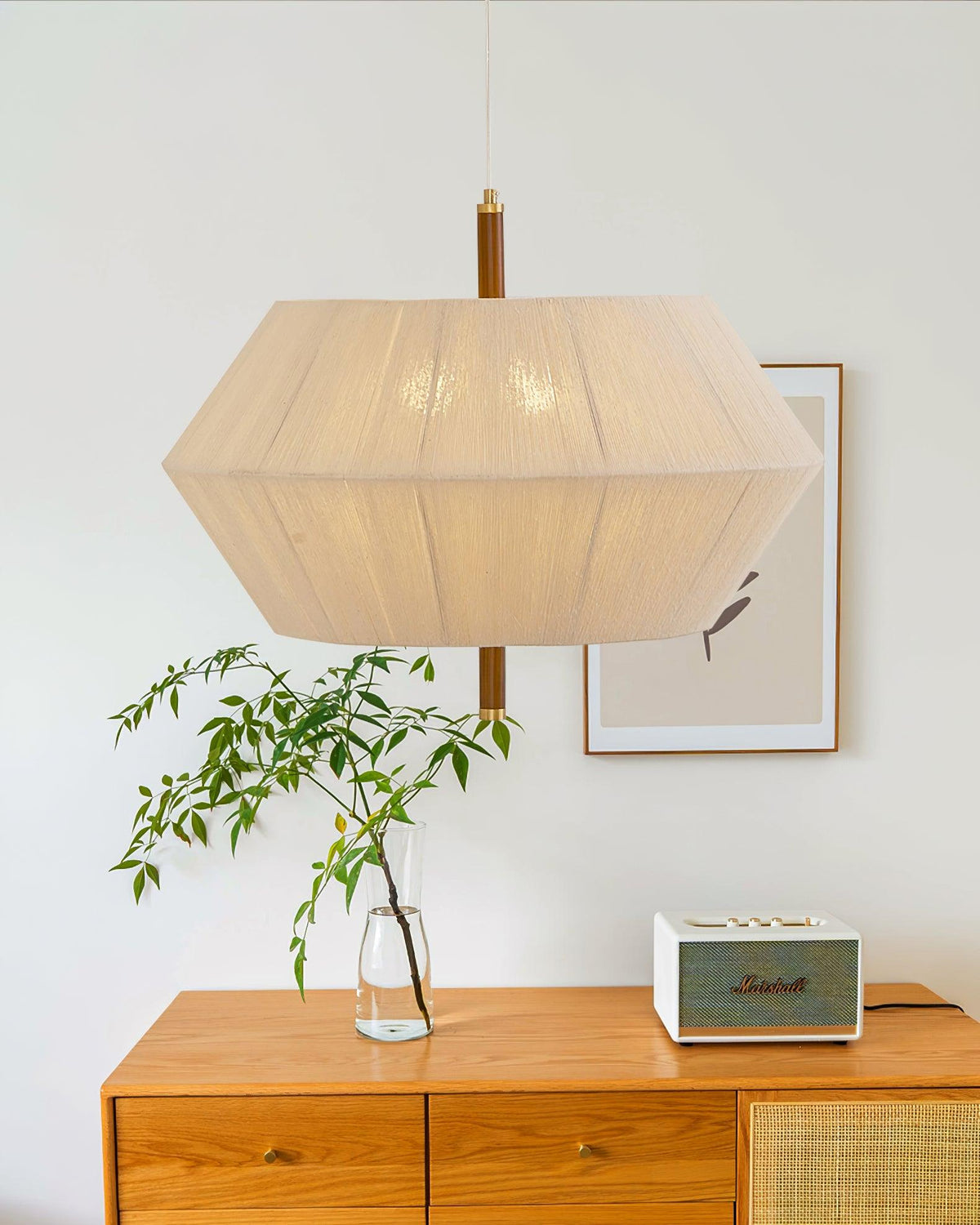 Elowen lampa wisząca z płótna nici bawełnianej orzech włoski naturalny