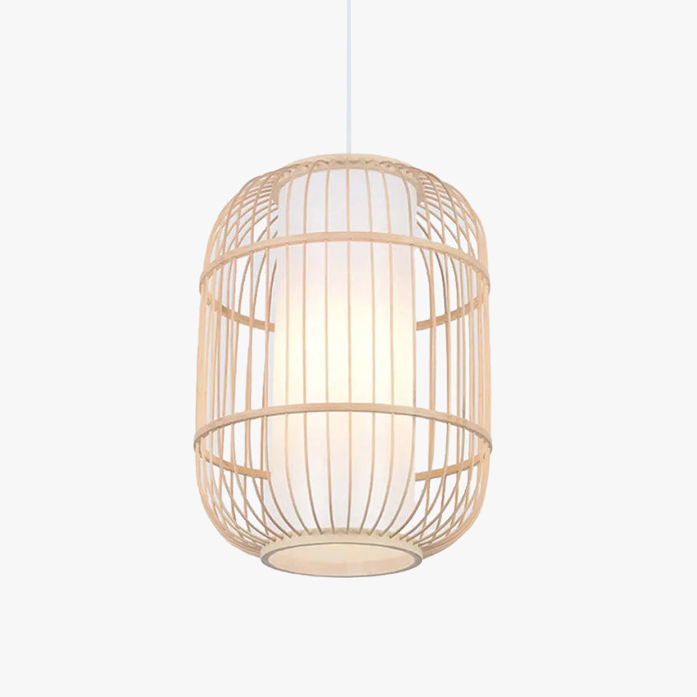 Taven wisząca lampa ręcznie tkana z plecionki rattanowej i bambusa w stylu vintage