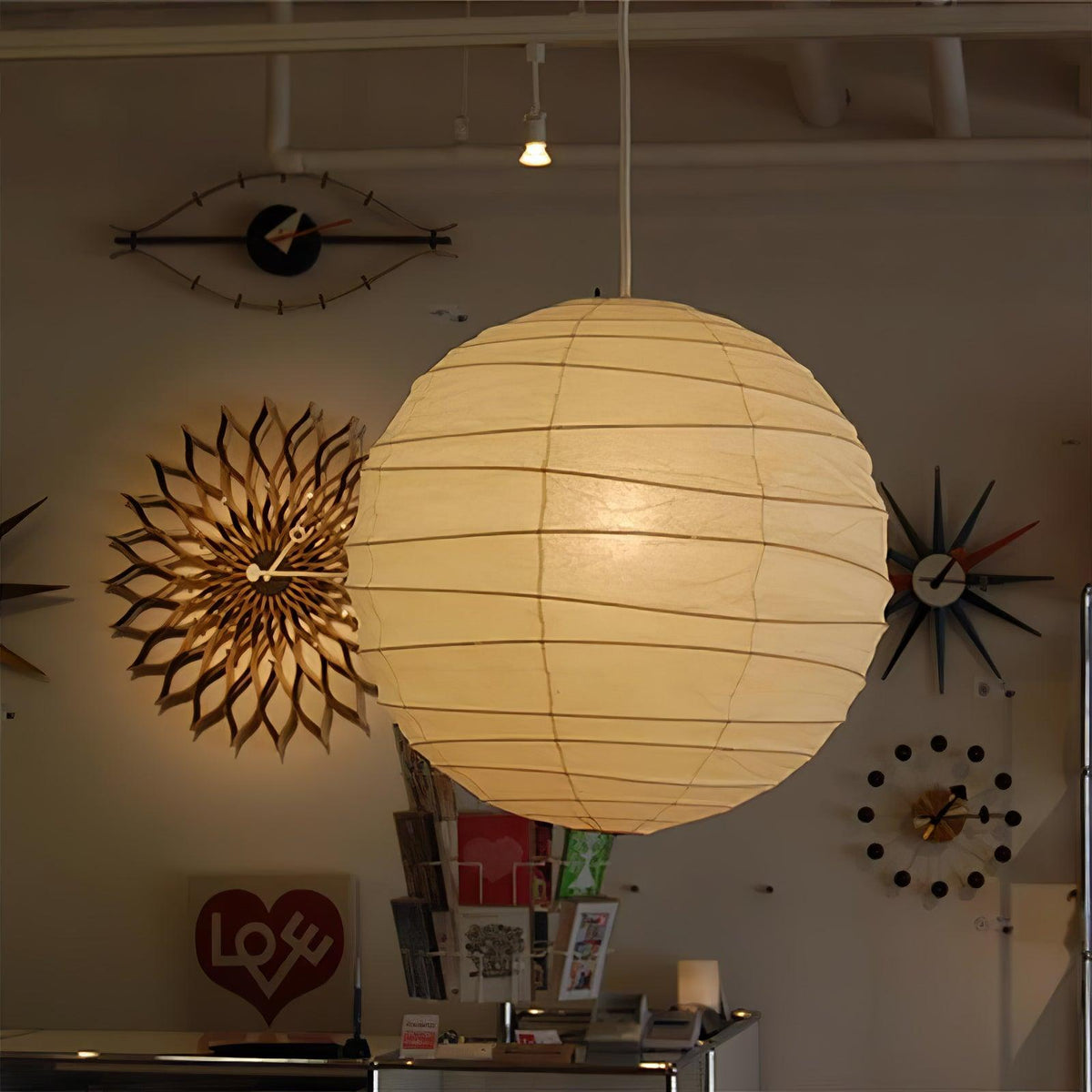 Lunalora papierowa lampa wisząca w stylu vintage