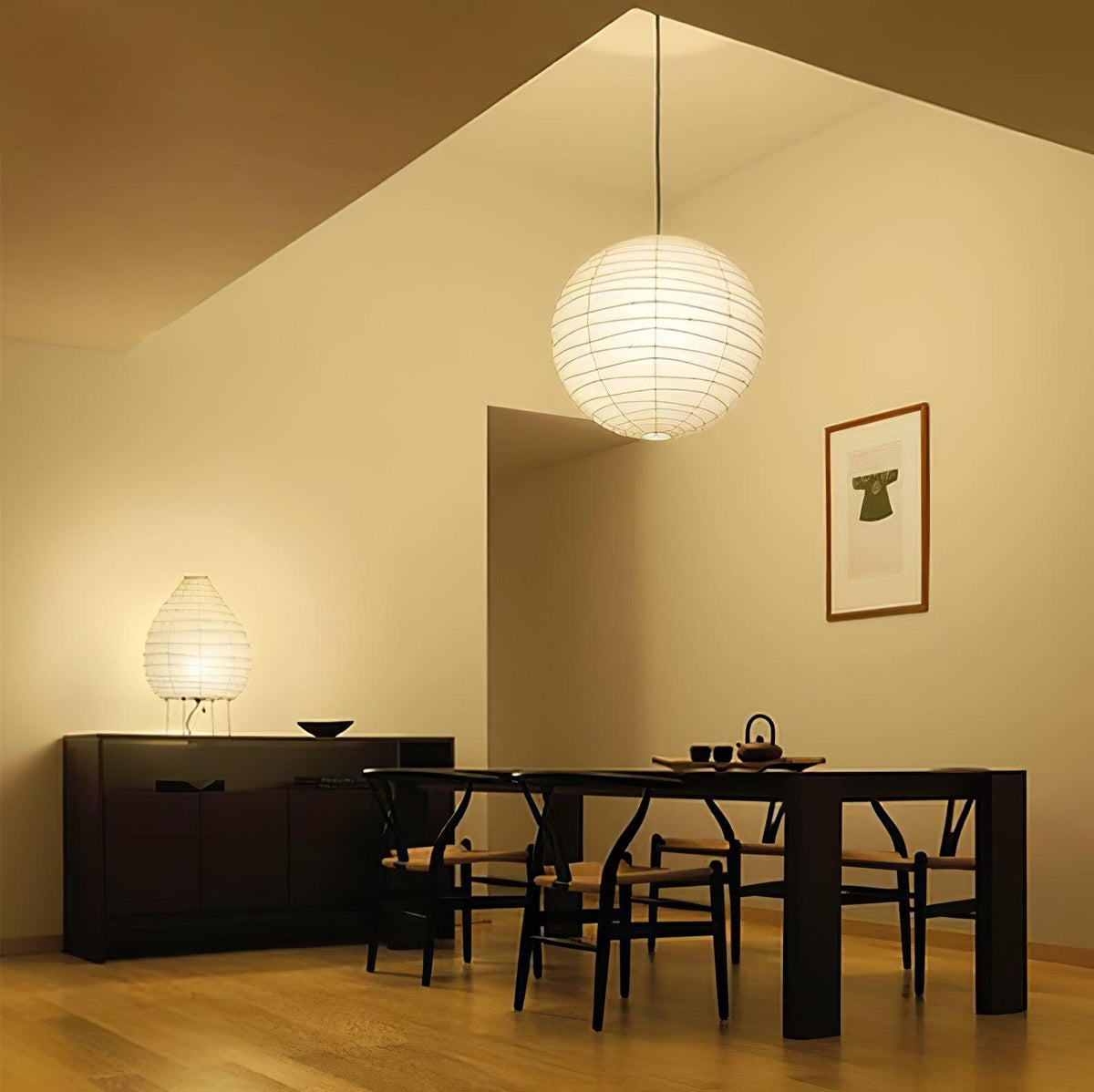Lunalora papierowa lampa wisząca w stylu vintage