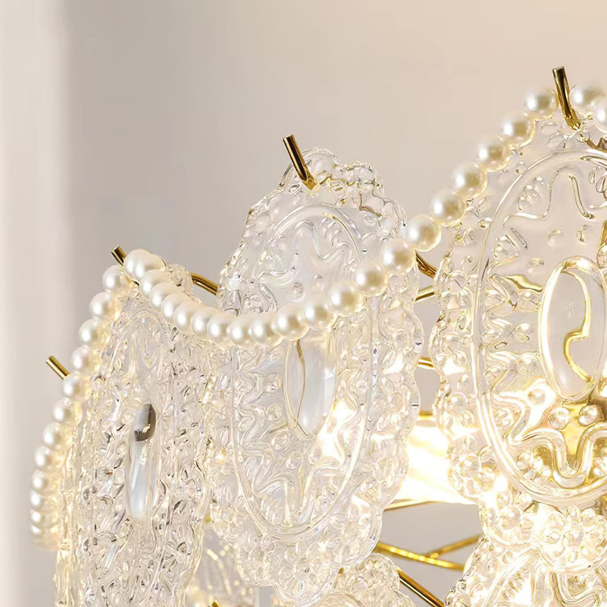 Orieleon żyrandol Wave Pearl Gold w stylu nowoczesnym