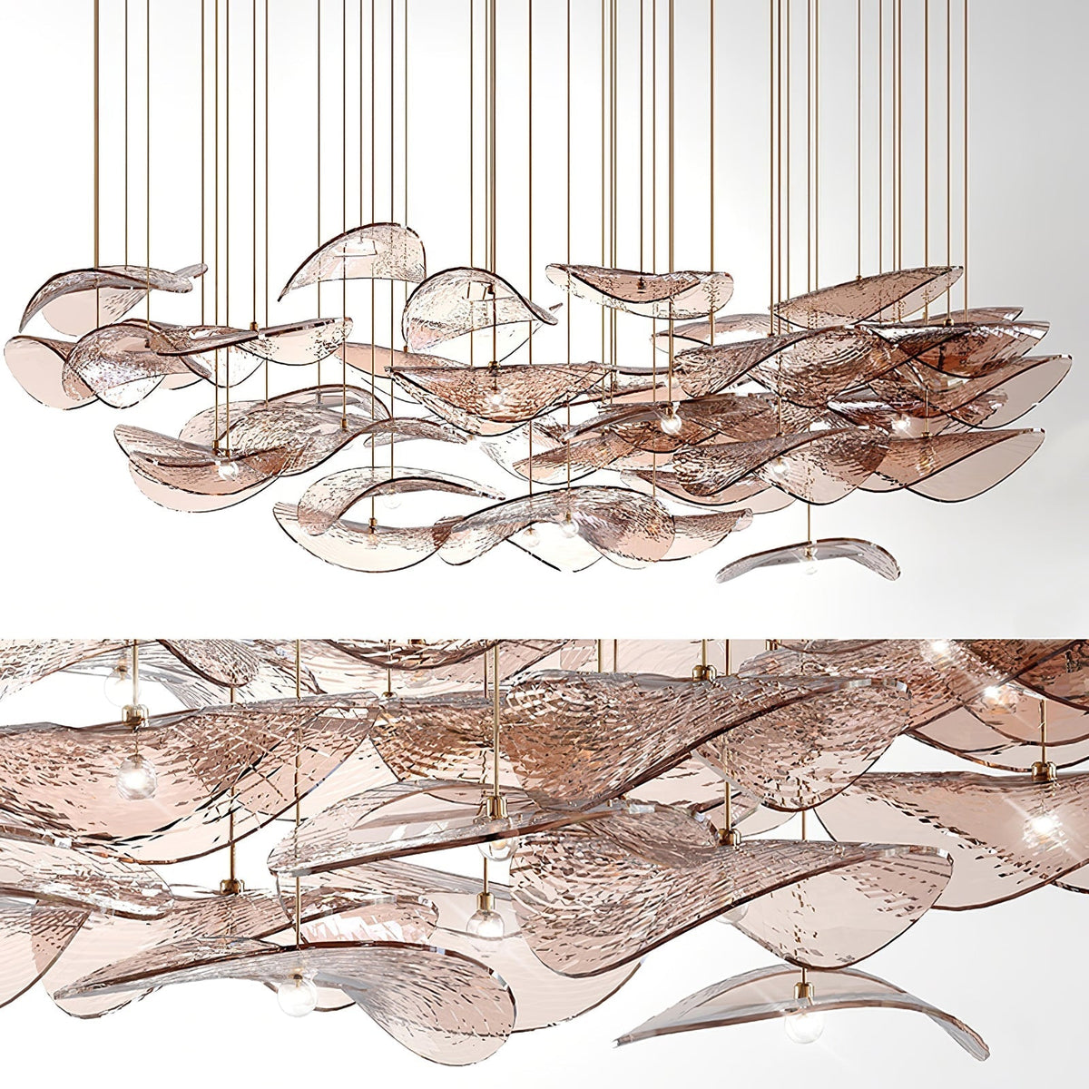 Orinthal Wave Floating Leaf żyrandol
