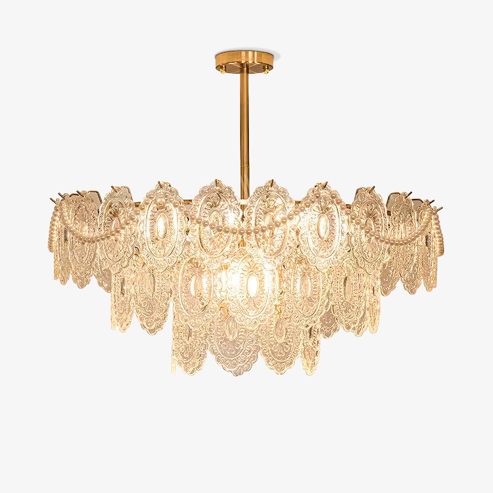Orieleon żyrandol Wave Pearl Gold w stylu nowoczesnym