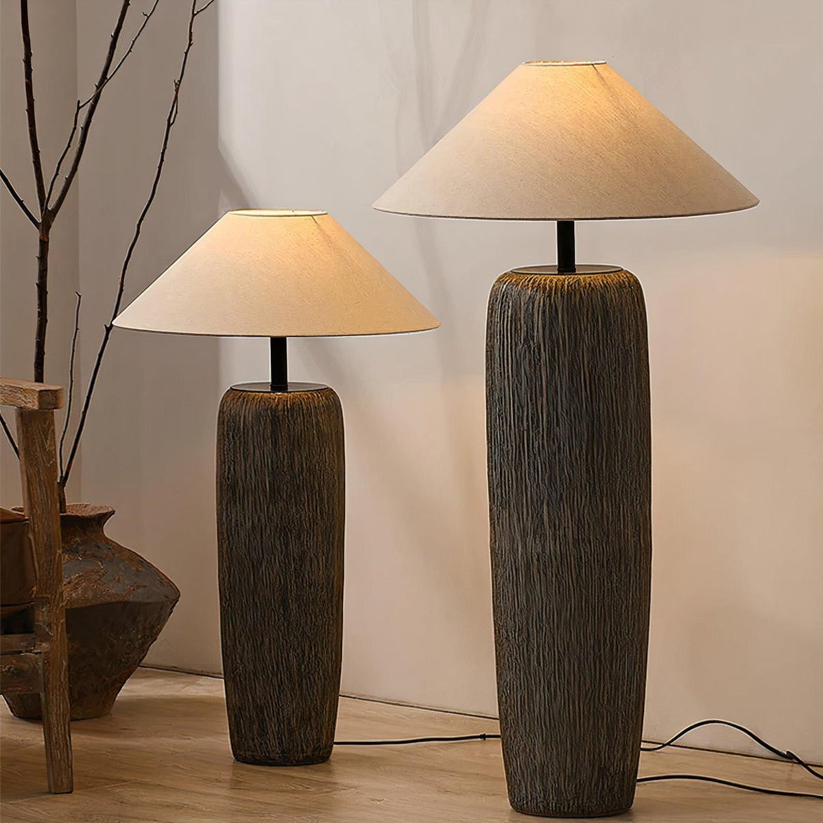 Hael zewnętrzna lampa stojąca ze starożytnego drewna