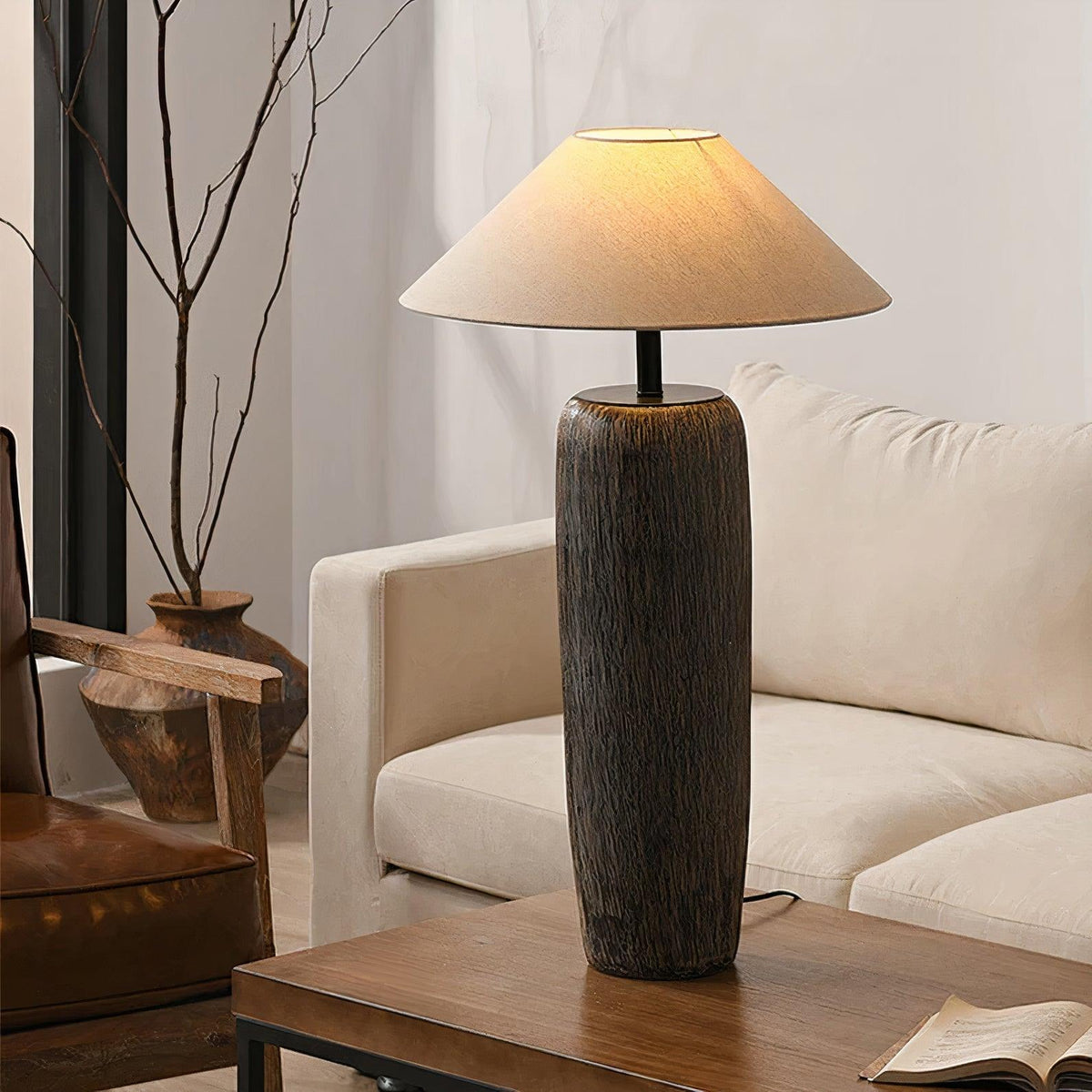 Hael zewnętrzna lampa stojąca ze starożytnego drewna