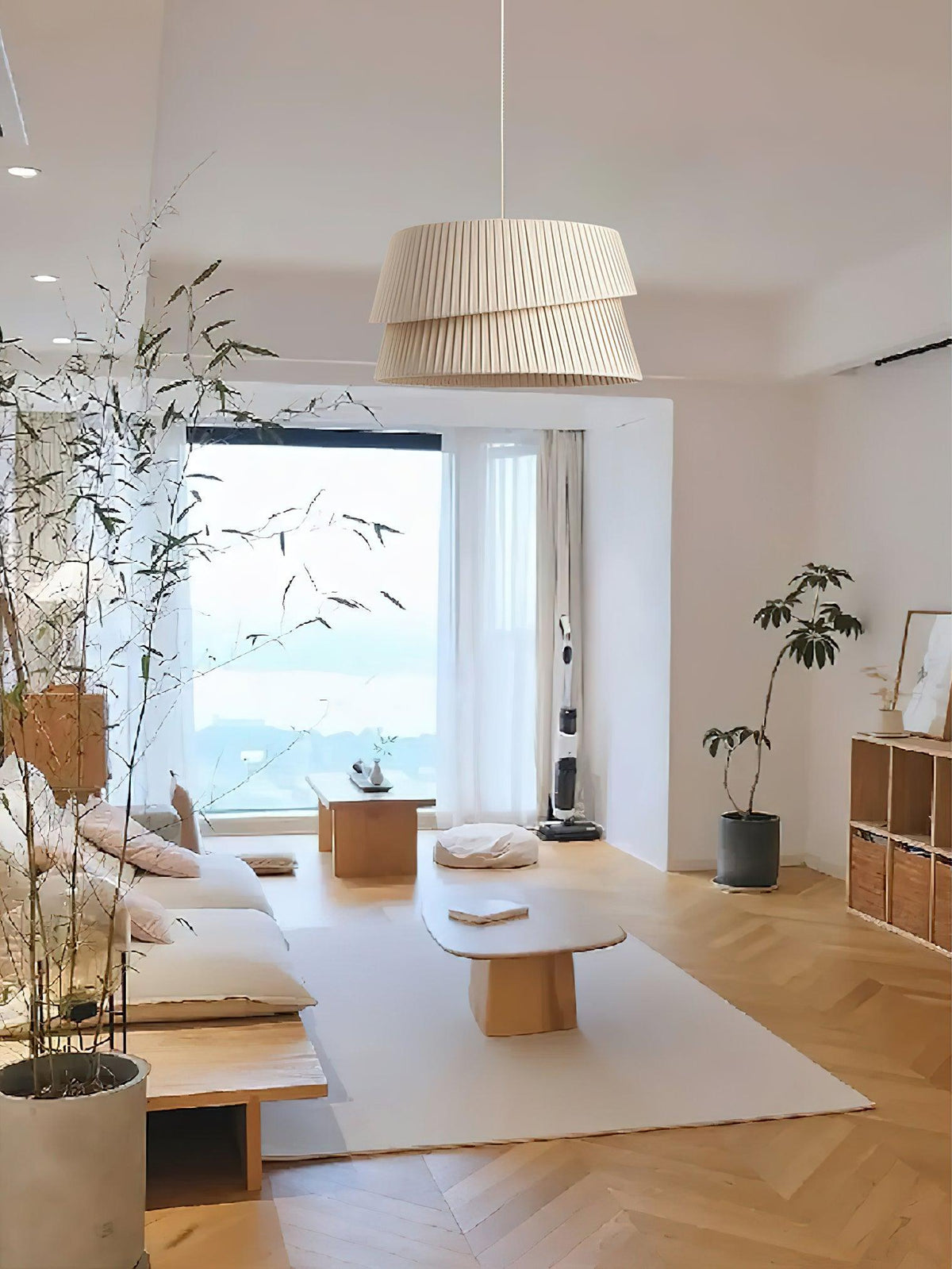 Tocan wisząca lampa płócienna w stylu skandynawskim