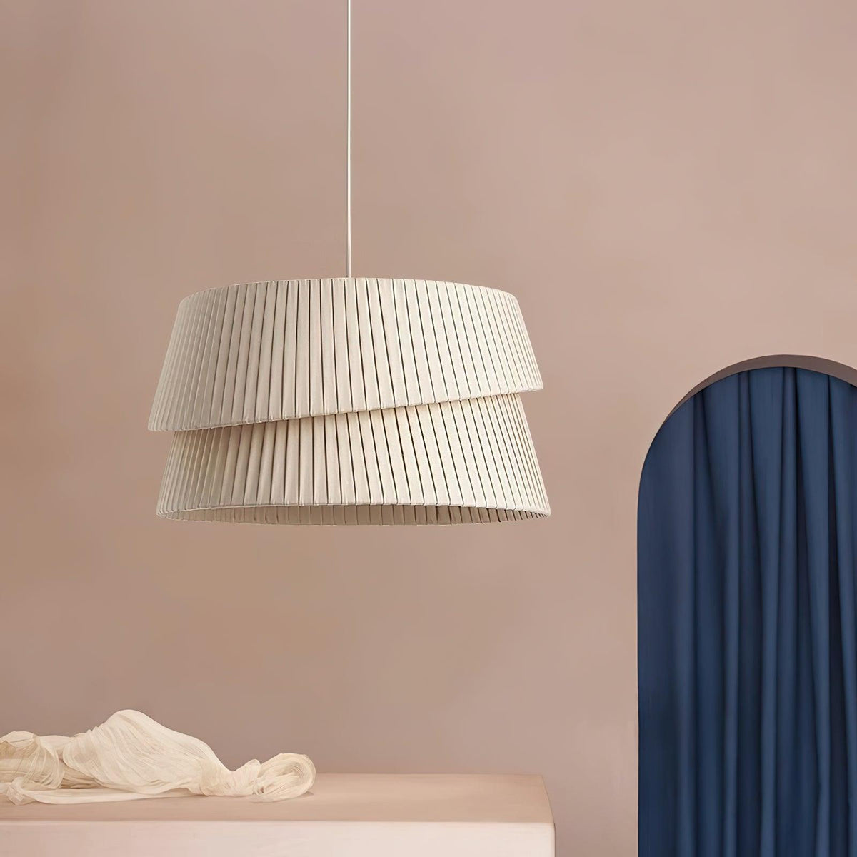 Tocan wisząca lampa płócienna w stylu skandynawskim
