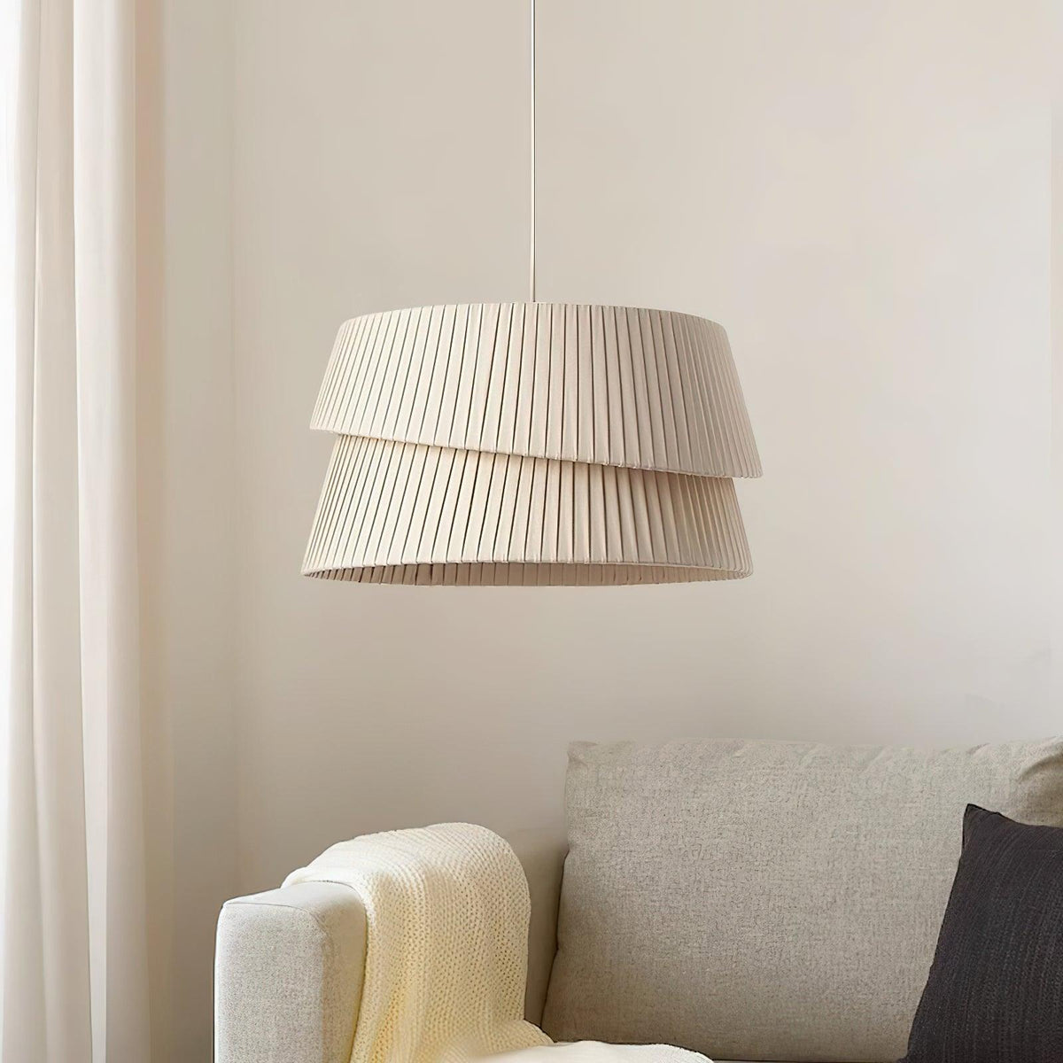 Tocan wisząca lampa płócienna w stylu skandynawskim