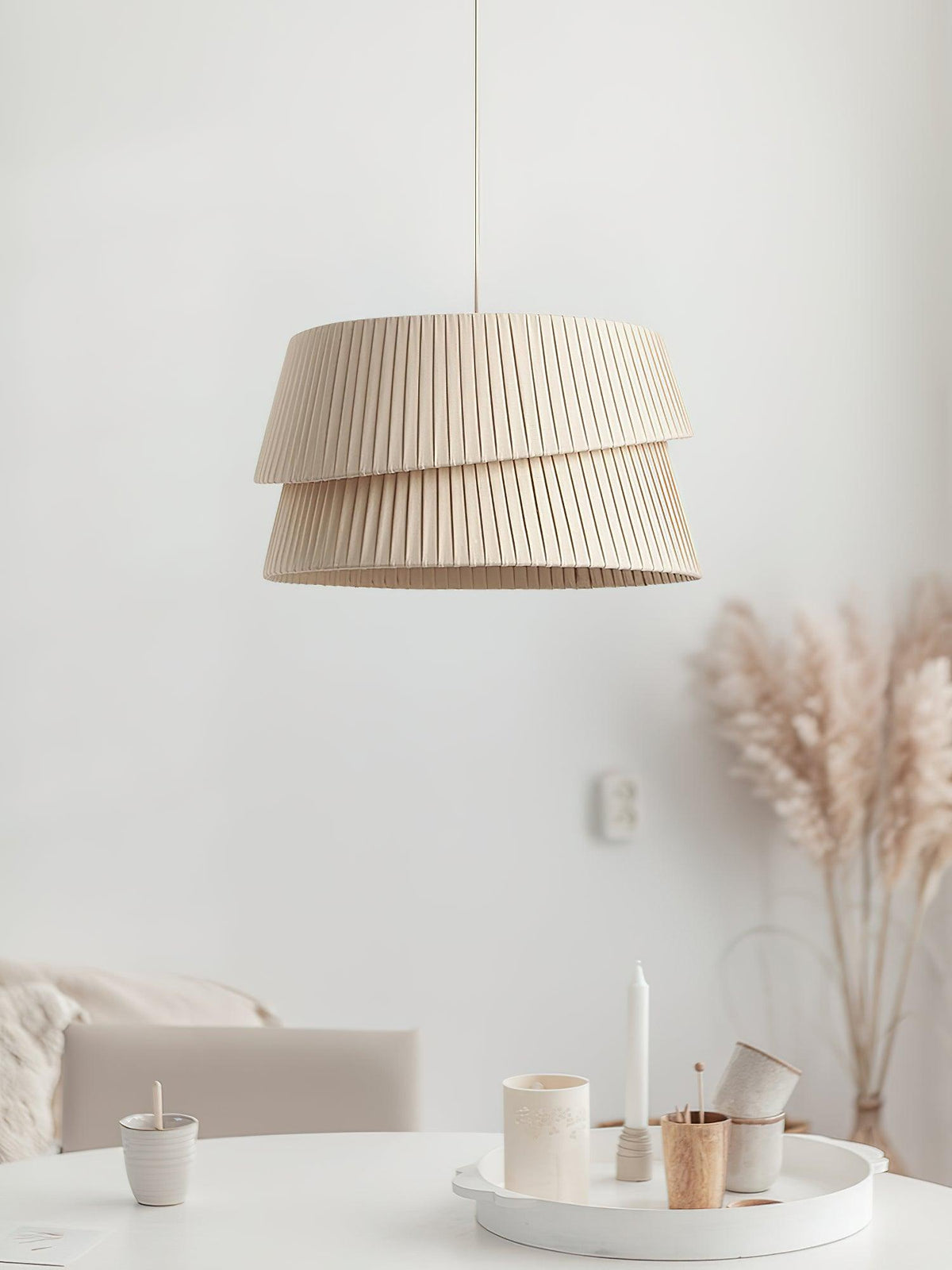 Tocan wisząca lampa płócienna w stylu skandynawskim