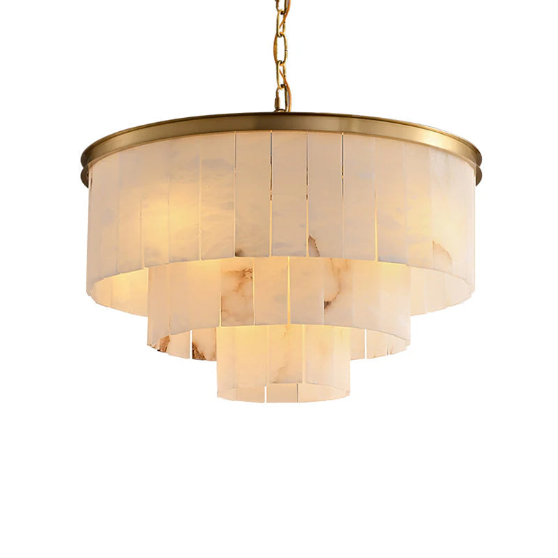 Windham Alabaster żyrandol Warstwowy Halo