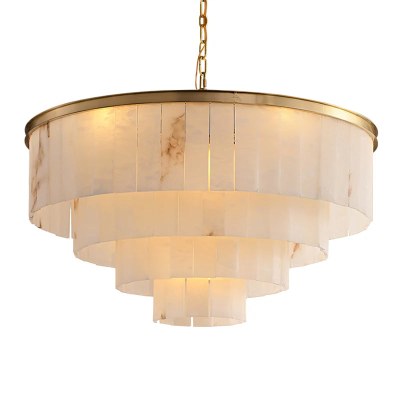 Windham Alabaster żyrandol Warstwowy Halo