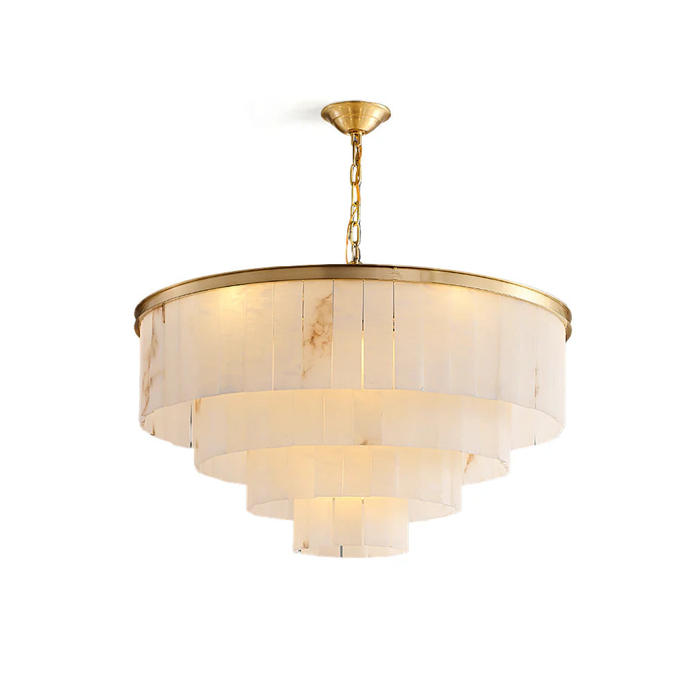 Windham Alabaster żyrandol Warstwowy Halo