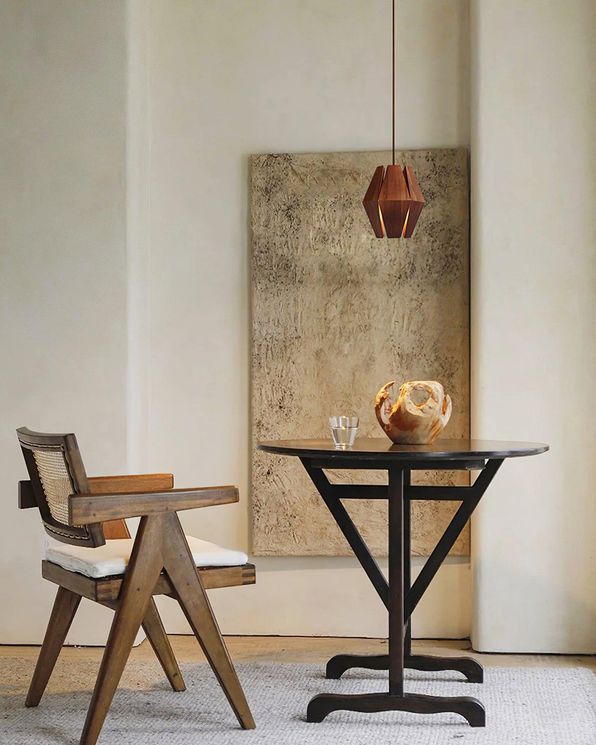 Miro lampa wisząca z geometrycznym kloszem drewnianym ciepłe światło nordycki minimalistyczny akcent