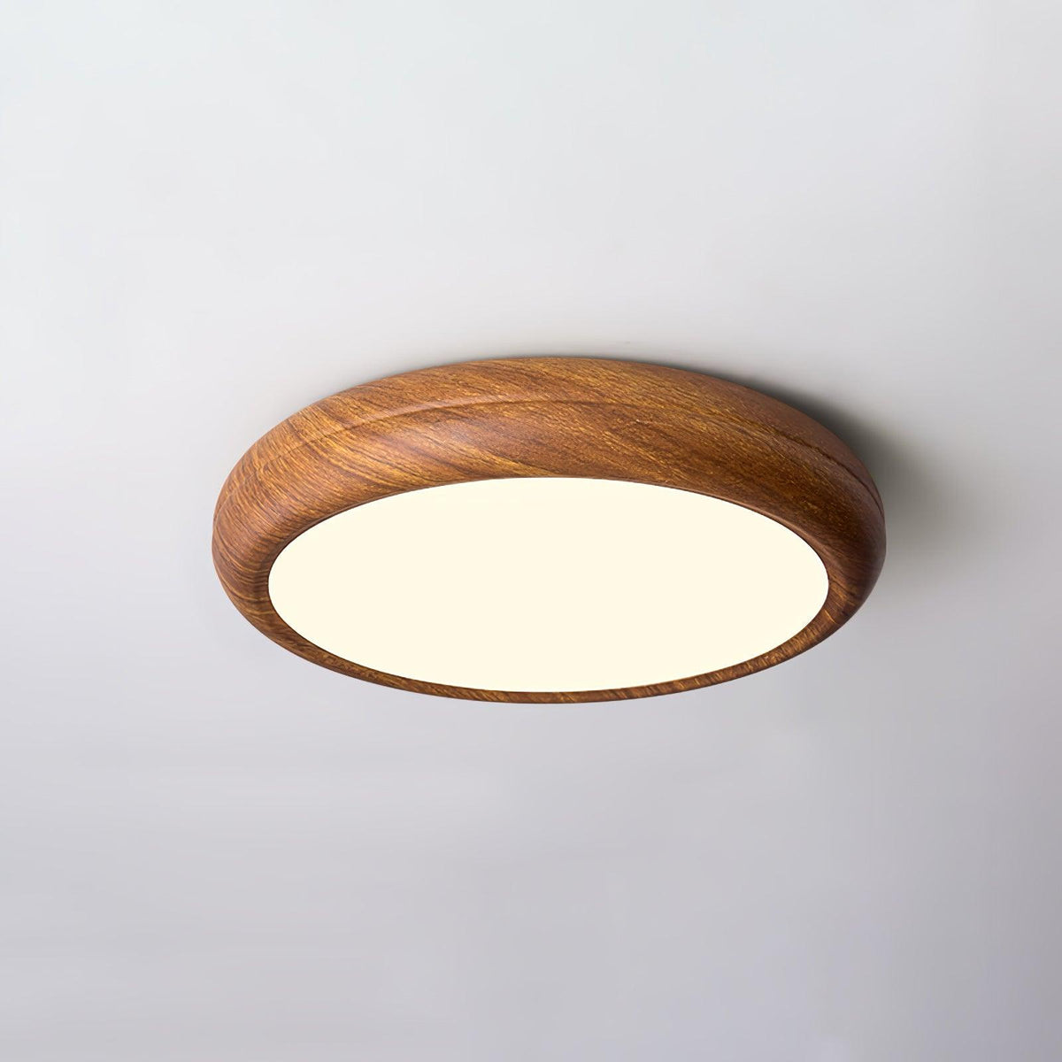 Elda drewno drewniana z ziarnem okrągła lampa sufitowa