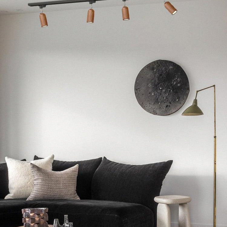 Finn drewniana lampa sufitowa szynowa