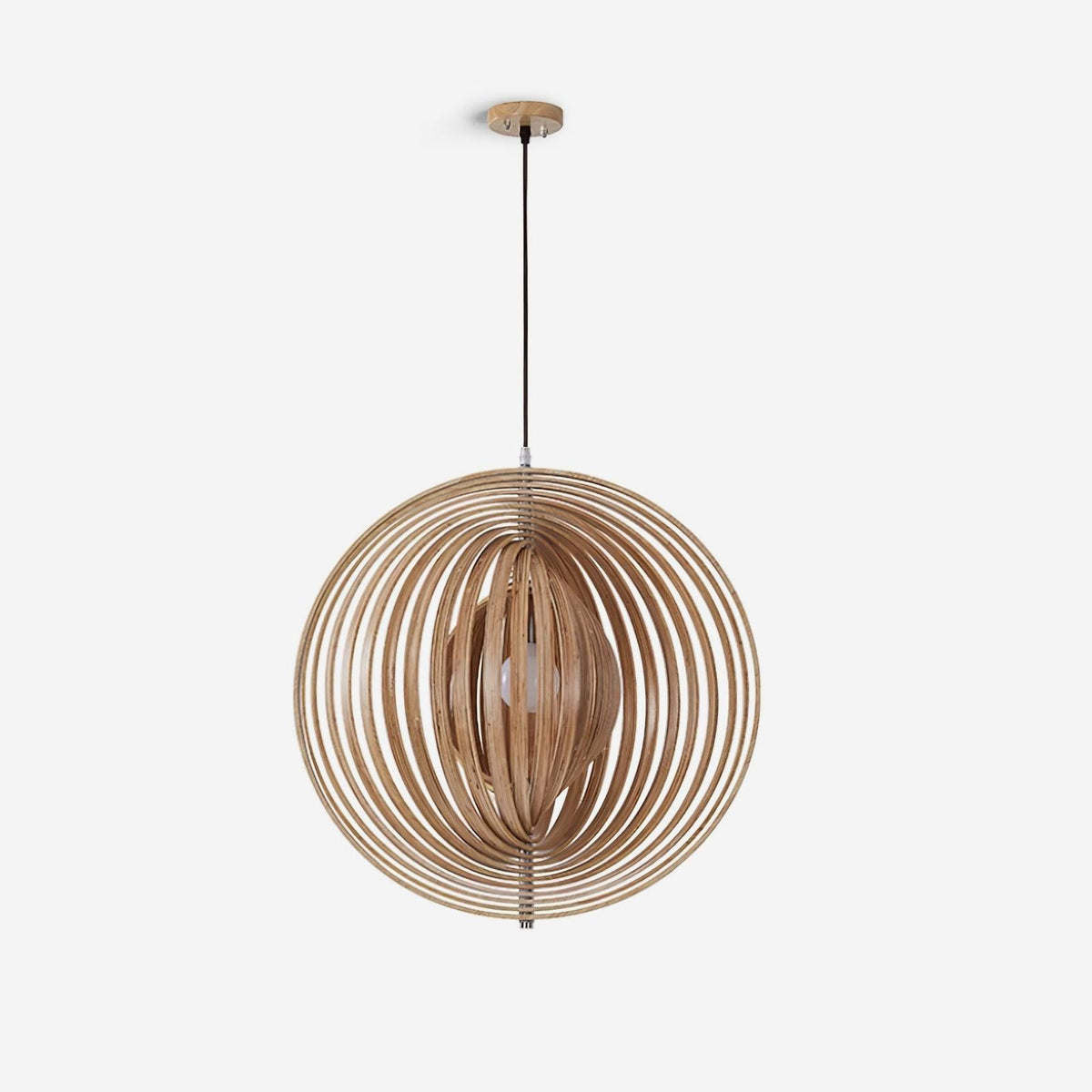 Lampa wisząca Drewniane Pierścienie Kula Organiczny Minimalistyczny Ambient