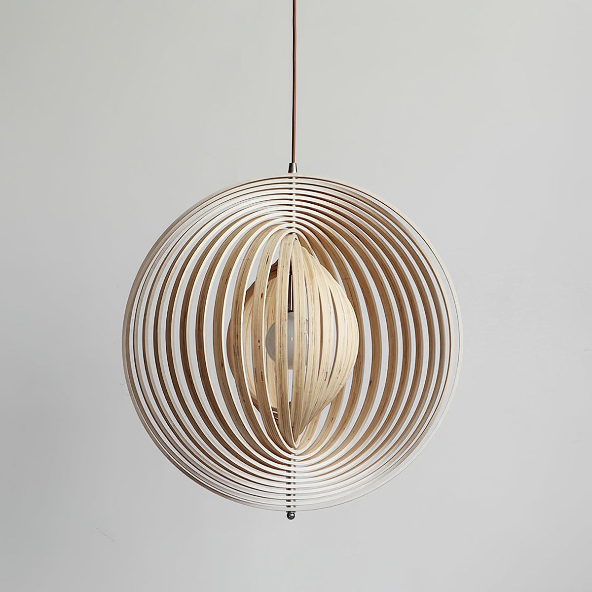 Lampa wisząca Drewniane Pierścienie Kula Organiczny Minimalistyczny Ambient