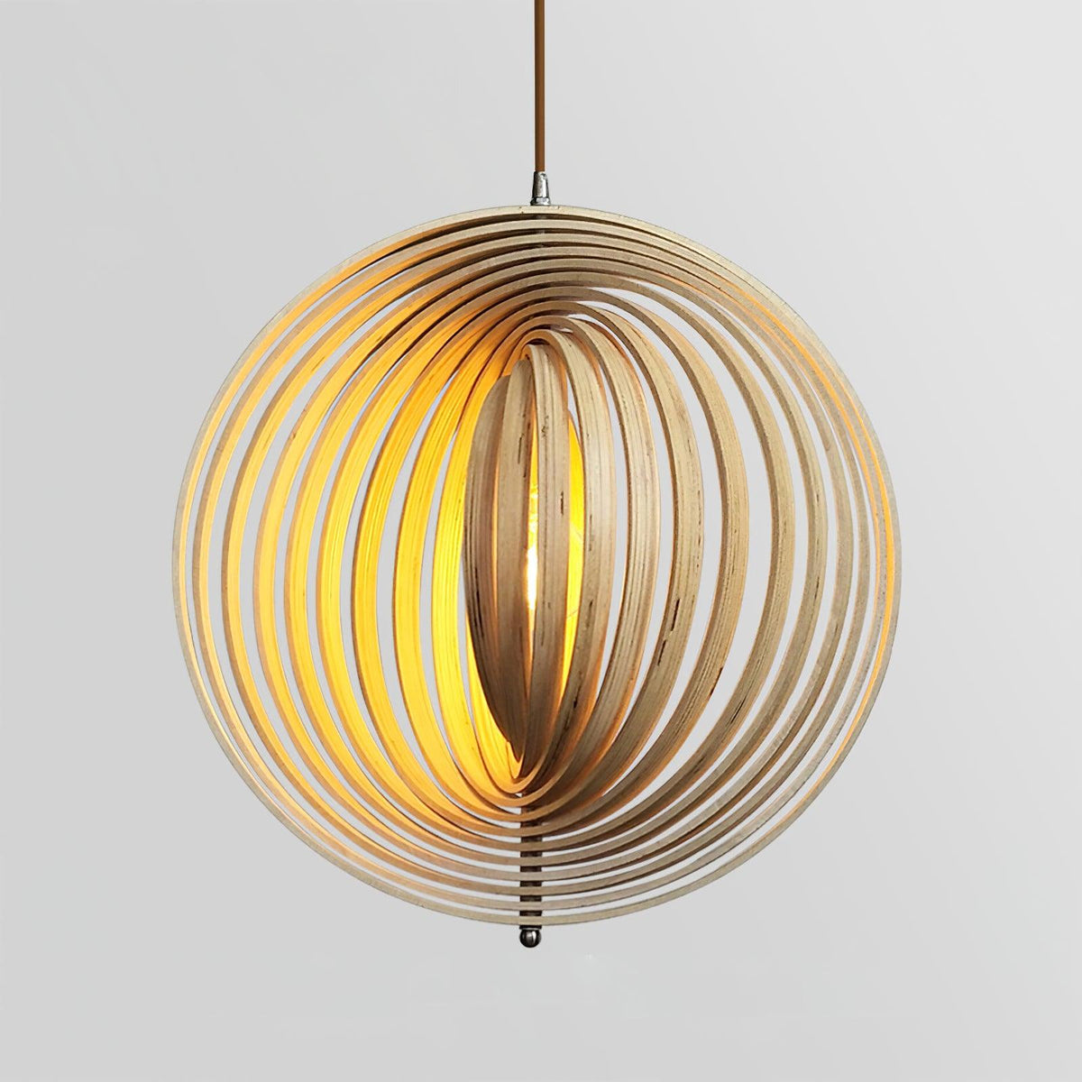 Lampa wisząca Drewniane Pierścienie Kula Organiczny Minimalistyczny Ambient