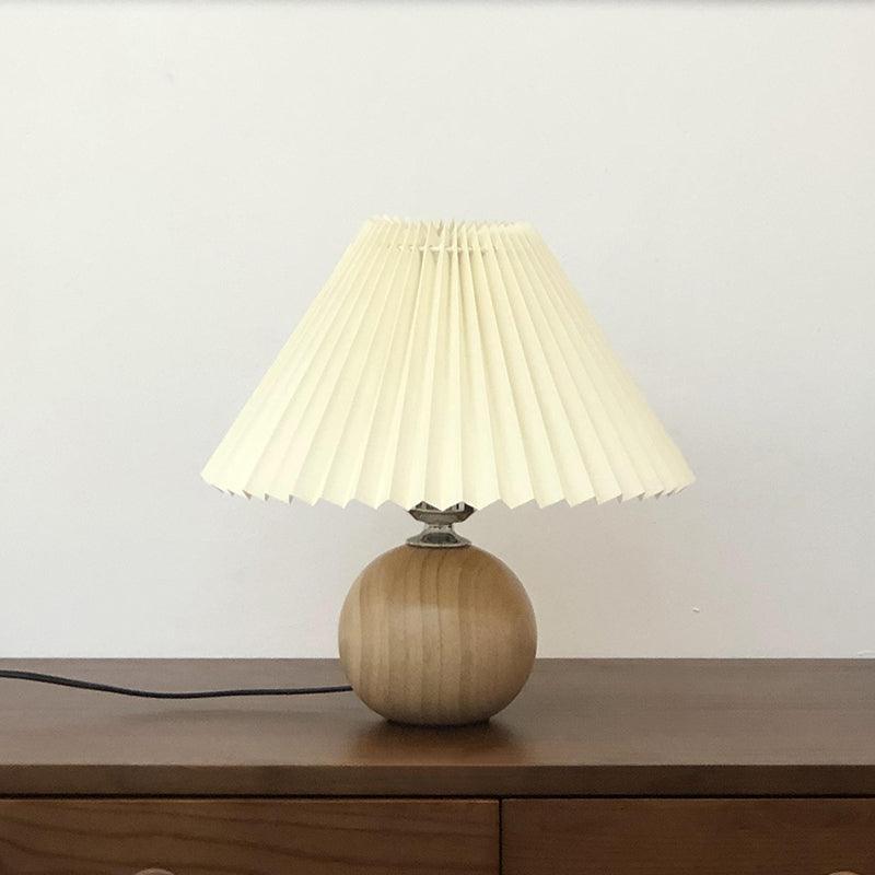 Zesilon drewniana lampa stołowa w kształcie kuli