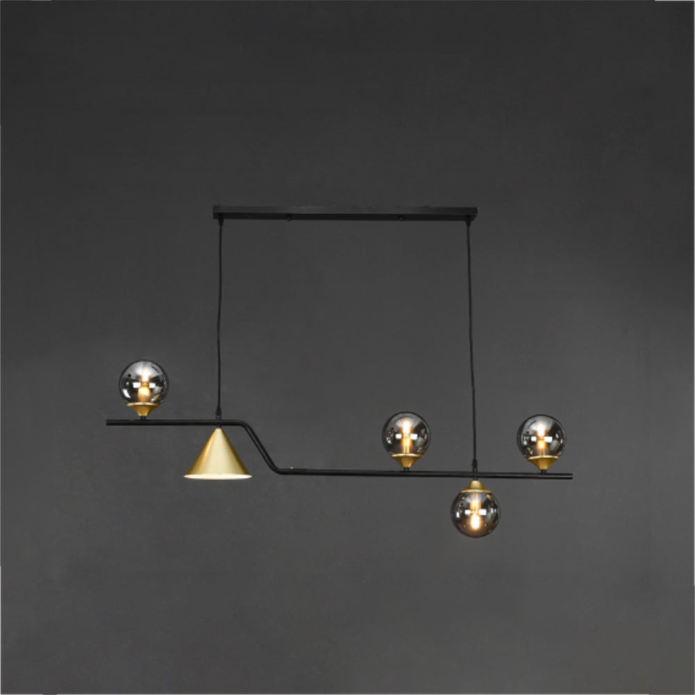 Arisha nowoczesna lampa wisząca LED czarny/złoty szkło salon/sypialnia