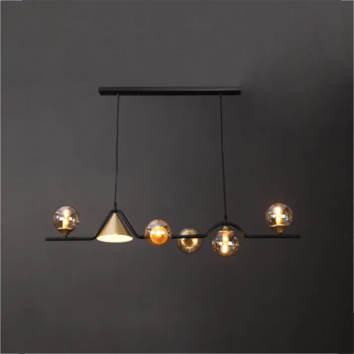 Arisha nowoczesna lampa wisząca LED czarny/złoty szkło salon/sypialnia