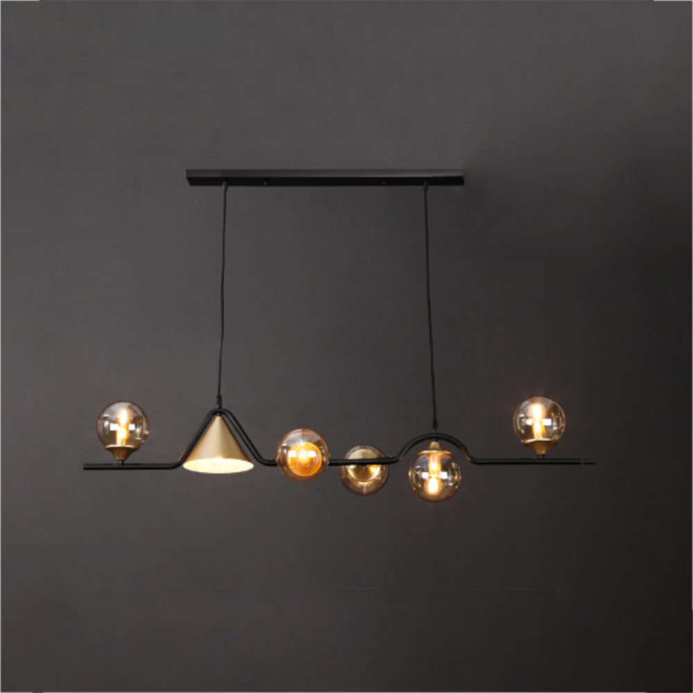 Arisha nowoczesna lampa wisząca LED czarny/złoty szkło salon/sypialnia