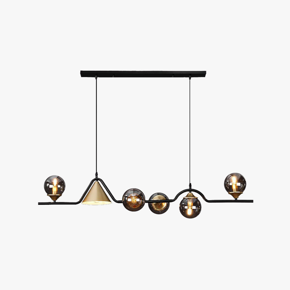 Arisha nowoczesna lampa wisząca LED czarny/złoty szkło salon/sypialnia