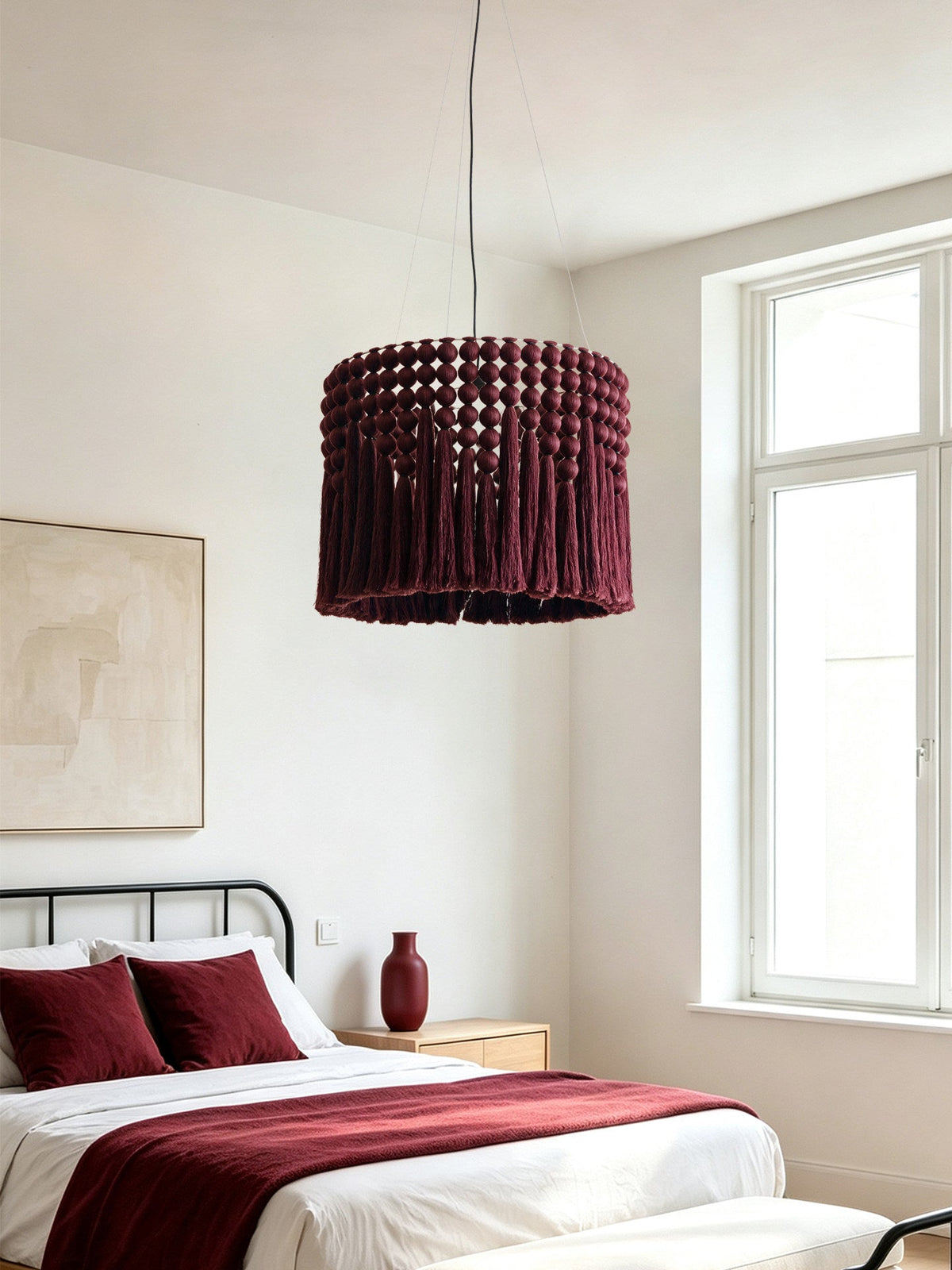 Verleigh Lampa Wisząca Makramowa Z Frędzlami