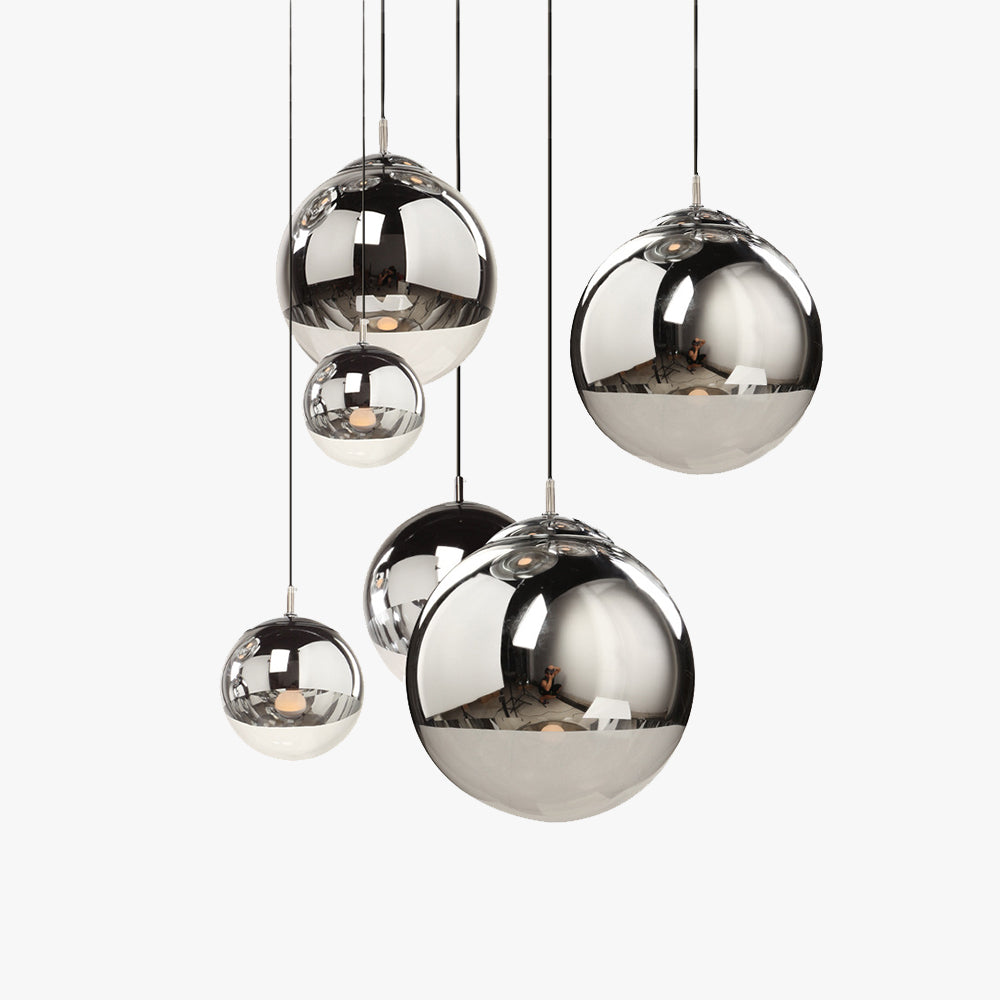 Valentina Industrial Round Metal lampa wisząca ze szkła do salonu