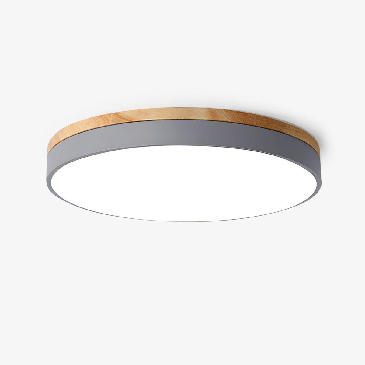 Mireth lampa sufitowa kołowa drewno szary nowoczesny minimalistyczny
