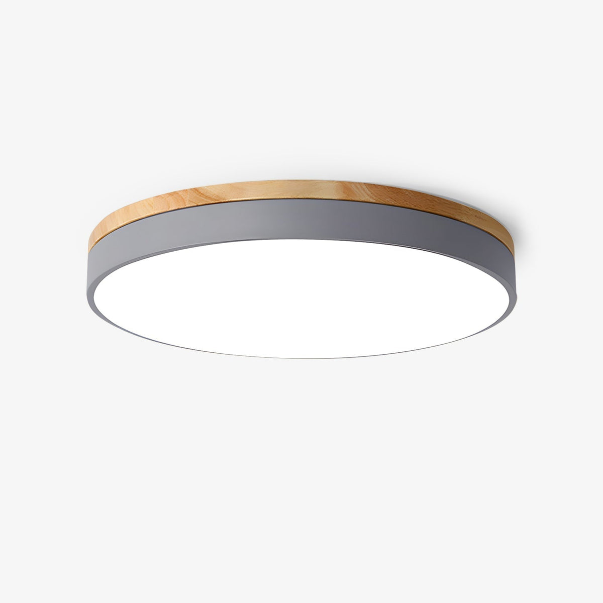 Mireth lampa sufitowa kołowa drewno szary nowoczesny minimalistyczny
