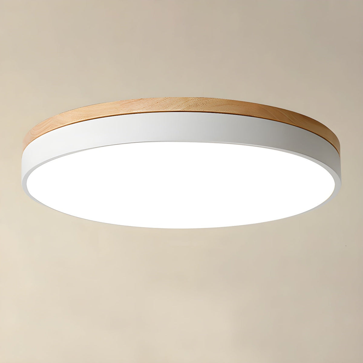 Mireth lampa sufitowa kołowa drewno szary nowoczesny minimalistyczny