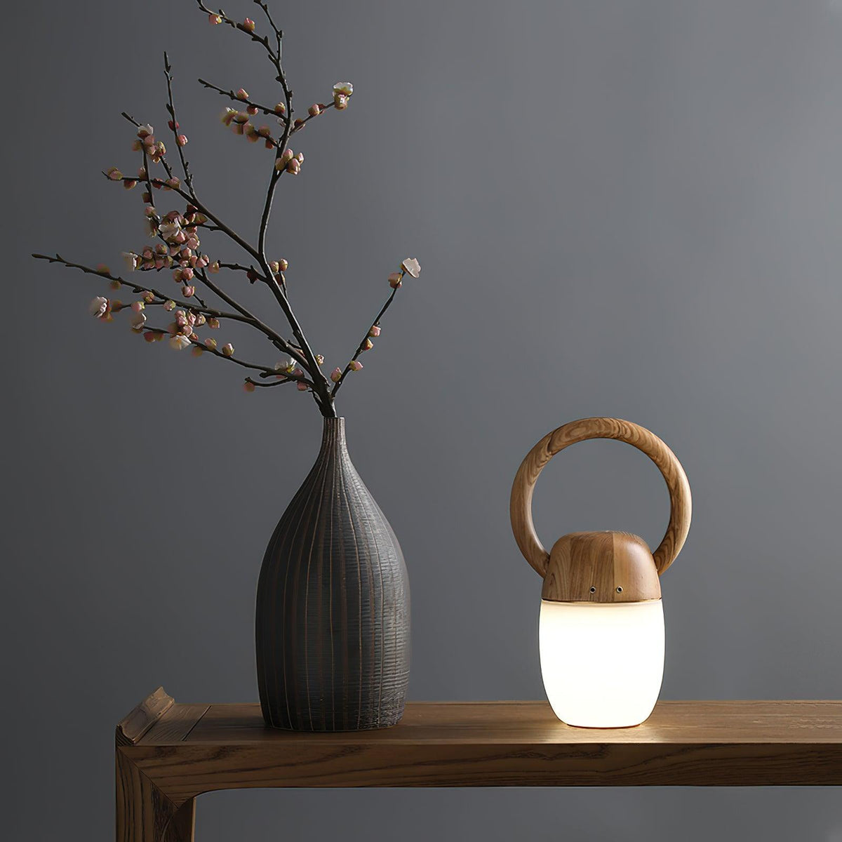 Sylelina minimalistyczna lampa stołowa z drewna