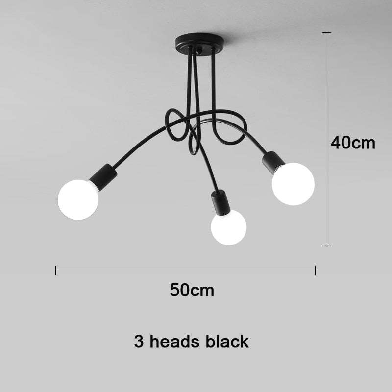 Arisha nowoczesna liniowa lampa sufitowa z krzywą metalową, pokój jadalny/salon