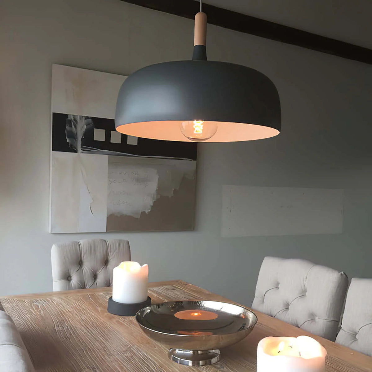 Aria nowoczesna lampa wisząca kopuła Macaron jadalnia
