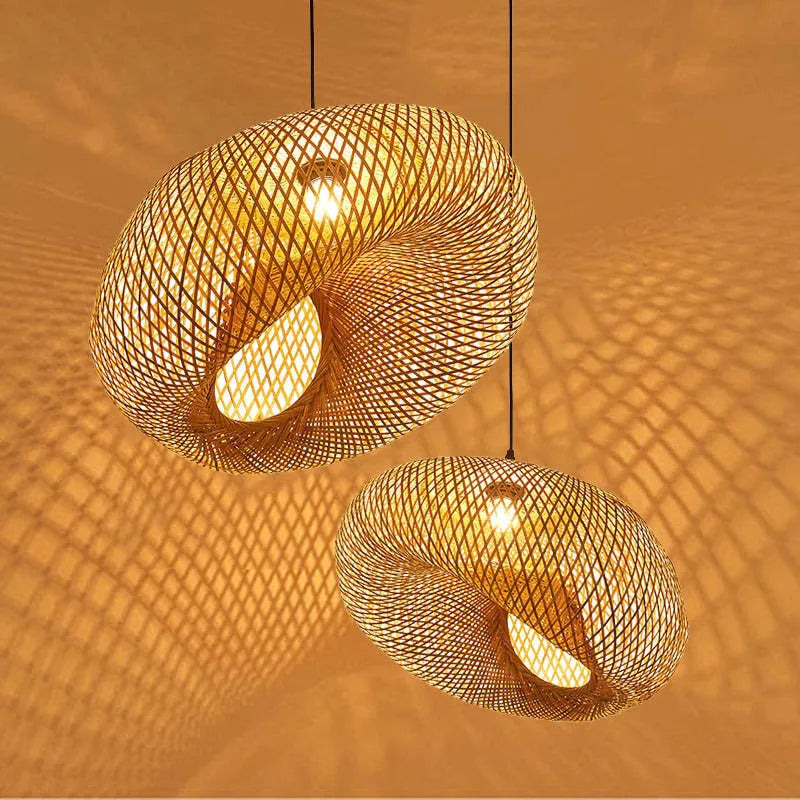 Ritta wisząca lampa z bambusa