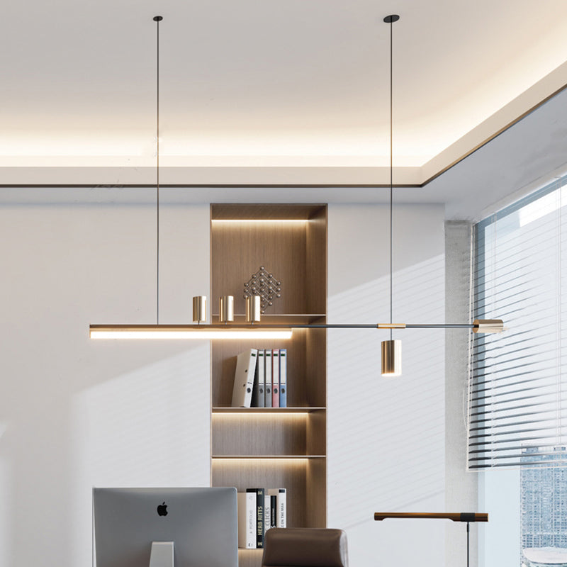 Arisha nowoczesna minimalistyczna lampa wisząca z korpusem 5 i abażurem w kolorze złotym/czarnym