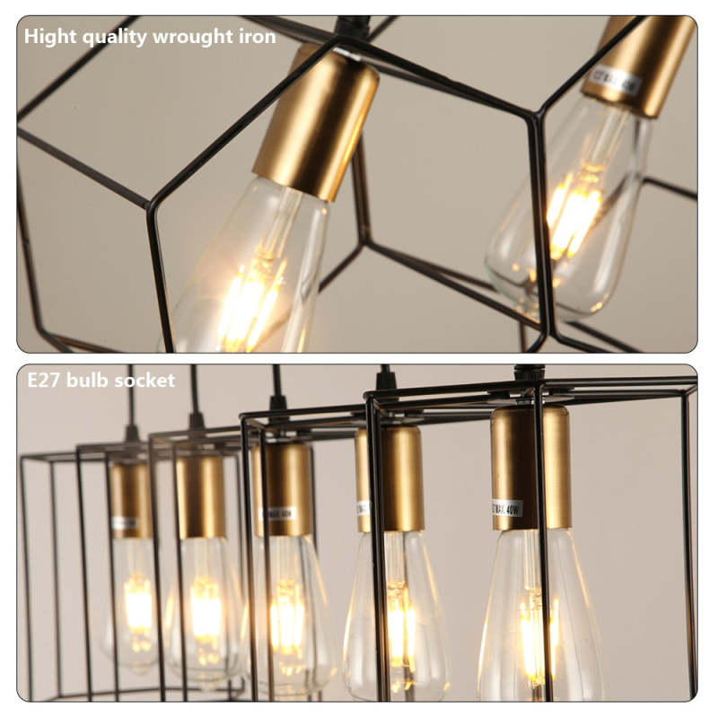 Arisha rustykalna lampa wisząca geometryczna 3/5 w kolorze czarnym