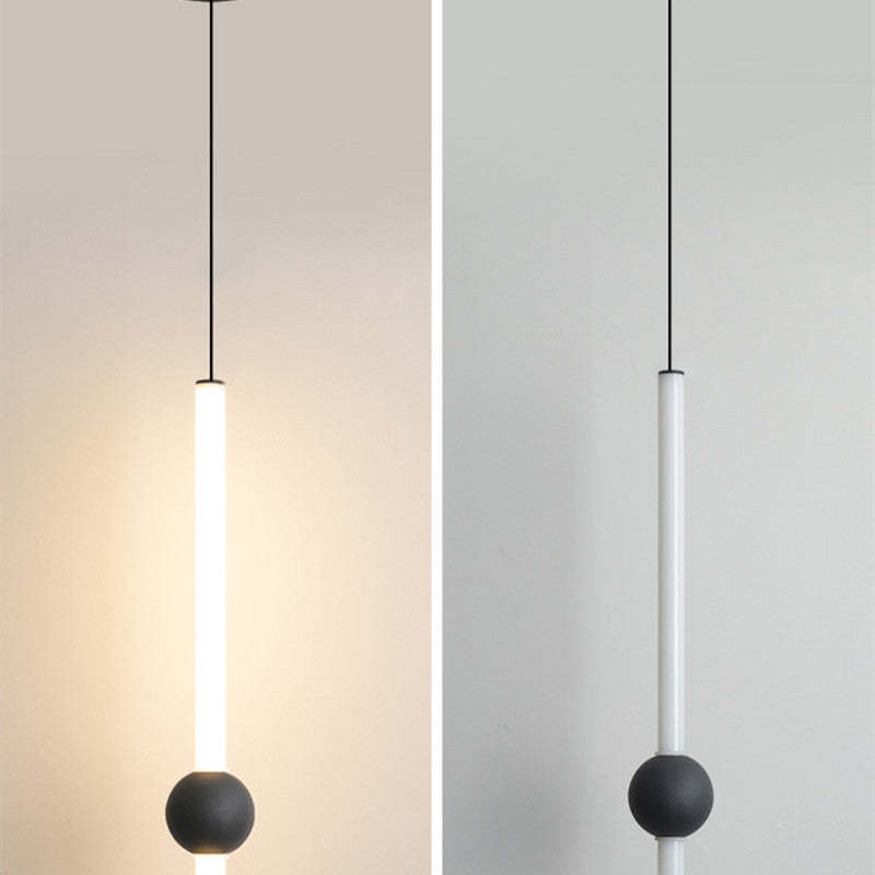 Arisha minimalistyczna lampa wisząca ze szkła o kształcie kuli na liniowym słupku