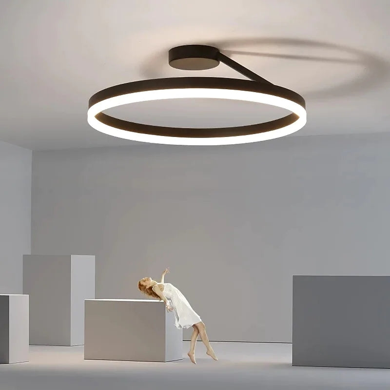 Solen nowoczesna lampa sufitowa montowana bezpośrednio w kształcie koła, czarna i biała