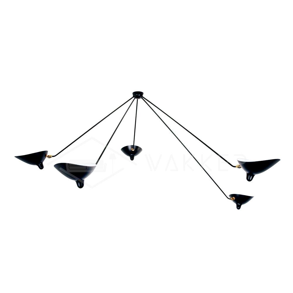Elaoraine lampa sufitowa trzyramienna czarna rzeźbiarska