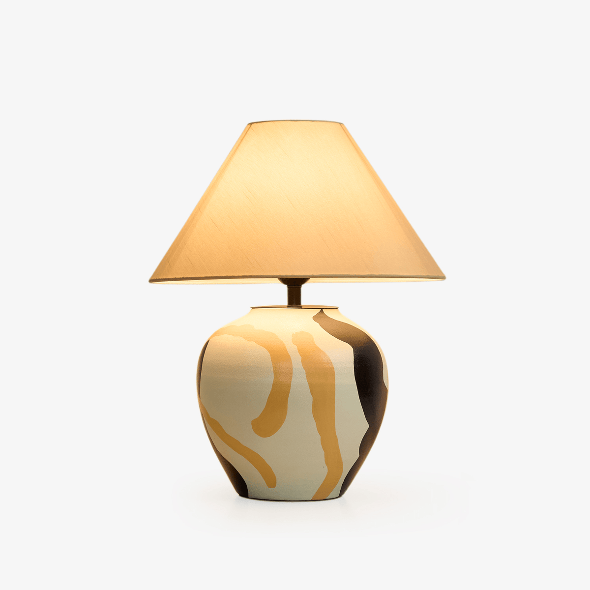Quellis ceramiczna lampa stołowa ze wzorem abstrakcyjnym