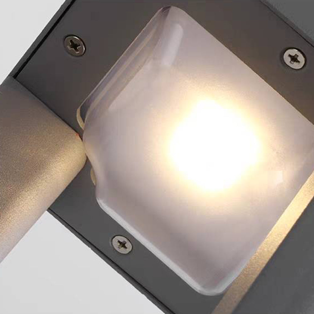 Ray nowoczesna zewnętrzna lampa ścieżkowa metalowa trójkątna pusta czarna